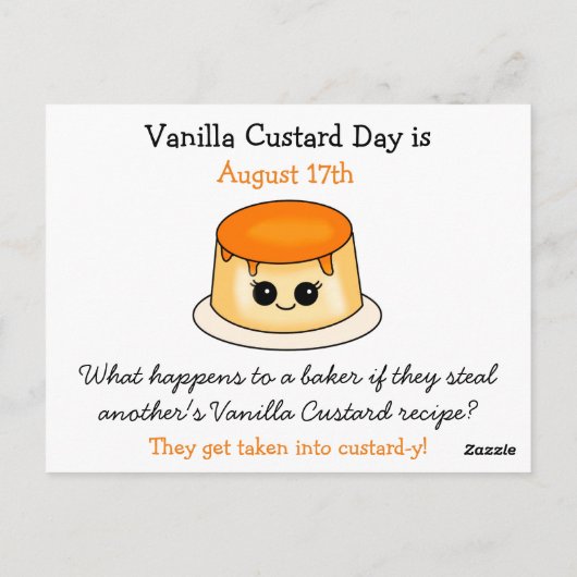 Carte de recette de la villa Custard (Dos)