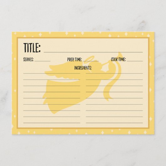 Carte de recette de l'ange de Noël (Devant)