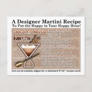 Carte de recette de lapin Mousse de chocolat Marti