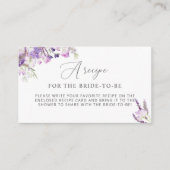 Carte de recette de lavande pour la future mariée (Devant)