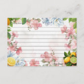 Carte de recette de limonade rose (Dos)