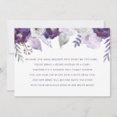 Carte de recette de mariage à l'aquarelle violette (Devant)