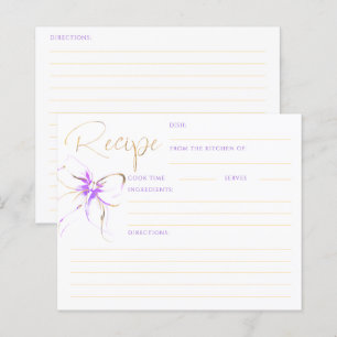 Carte de recette de mariage à ruban violet She's T