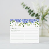 Carte de recette de mariage aux Hortensias Bleus  (Debout devant)
