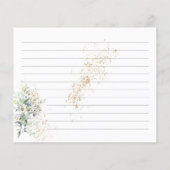 Carte de recette de mariage avec plantes et verdur (Dos)