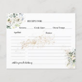 Carte de recette de mariage avec plantes et verdur (Devant)