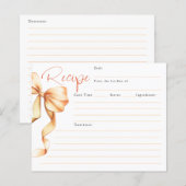 Carte de recette de mariage avec ruban "Elle noue (Devant / Derrière)