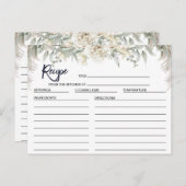 Carte de recette de mariage bohème florale blanche (Devant / Derrière)