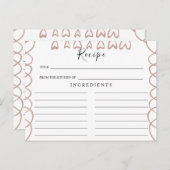 Carte de recette de mariage coeur (Devant / Derrière)