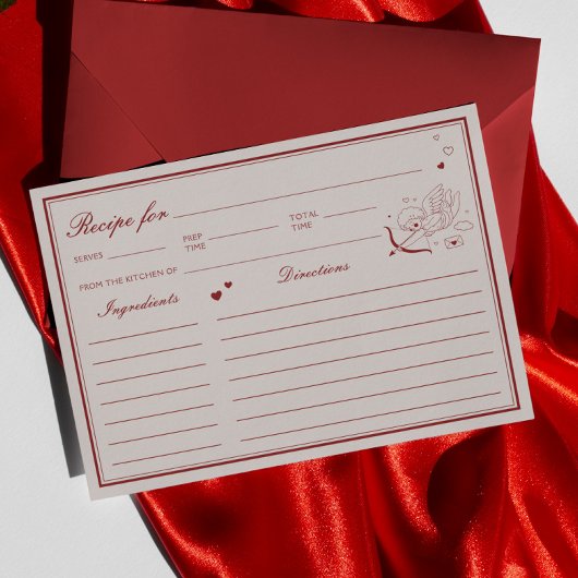 Carte de recette de mariage de la Saint-Valentin e