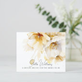 Carte de recette de mariage Fleur d'Or Blanc (Debout devant)