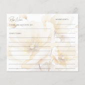 Carte de recette de mariage Fleur d'Or Blanc (Dos)