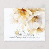 Carte de recette de mariage Fleur d'Or Blanc (Devant)