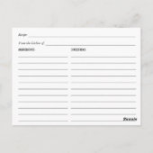 Carte de recette de mariage floral rose doré (Dos)