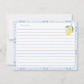 Carte de recette de mariage Méditerranéen moderne (Dos)