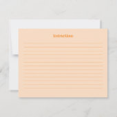 Carte de recette de mariage Orange First Spritz (Dos)