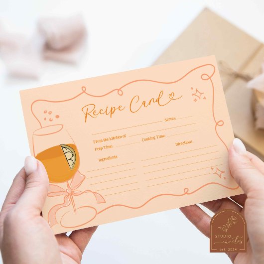 Carte de recette de mariage Orange First Spritz