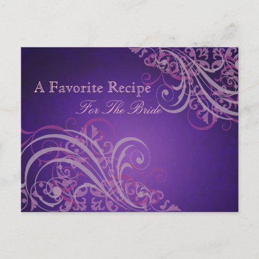 Carte de recette de mariage rose baroque exquise (Devant)