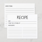 Carte de Recette de Mariage Simple Moderne (Devant / Derrière)