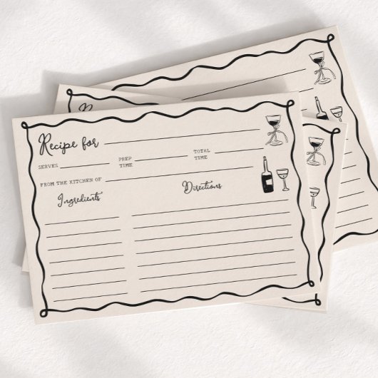 Carte de recette de mariage That's Amore noire