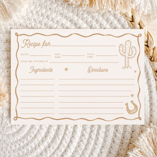 Carte de recette de mariage western dessinée à la