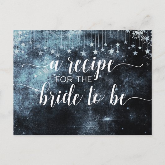 Carte de recette de mariée céleste de couleur aqua (Devant)