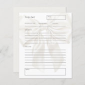 Carte de recette de mariée élégante et simple à th (Devant / Derrière)