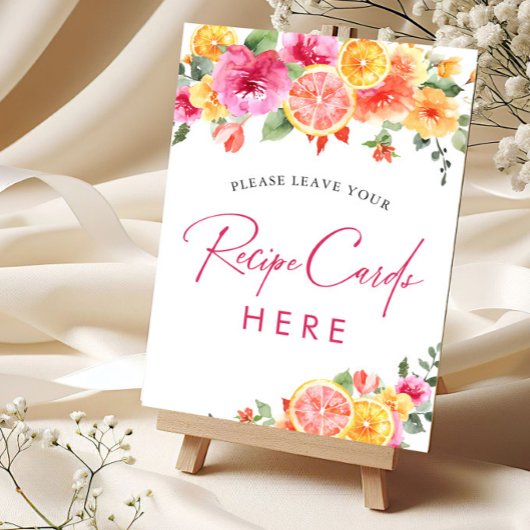 Carte de recette de mariée Festive Bright Citrus