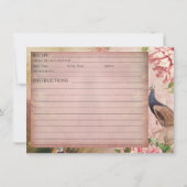 Carte de recette de mariée Peacock Peony Blush Chi (Dos)