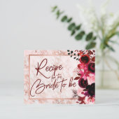 Carte de recette de mariée Rose et florale de Bour (Debout devant)