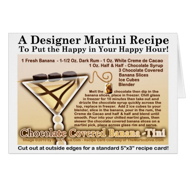Carte de recette de Martini à la banane enrobée de (Devant horizontal)
