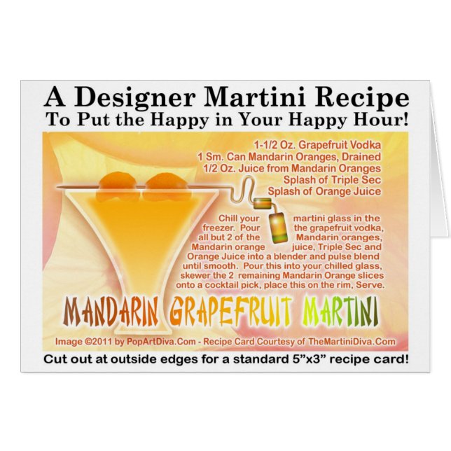 Carte de recette de Martini au pamplemoussier et m (Devant horizontal)