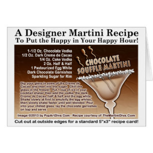 Carte de recette de Martini au soufflé au chocolat