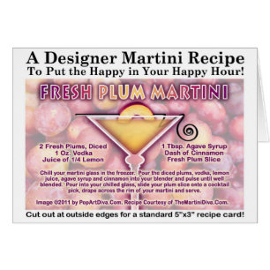 Carte de recette de Martini aux prunes fraîches