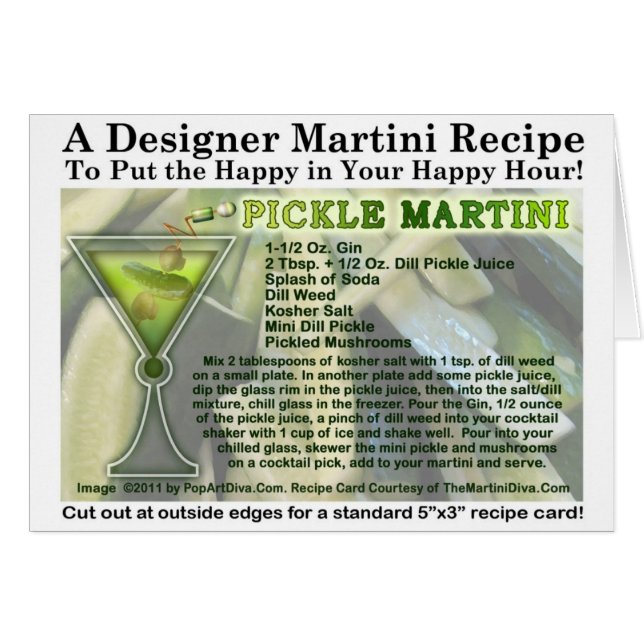 Carte de recette de Martini de conserves au (Devant horizontal)