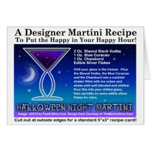 Carte de recette de Martini de la Nuit d'Halloween