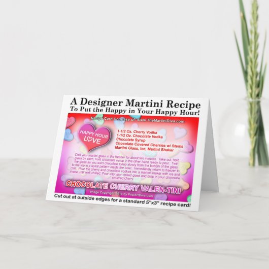 Carte de recette de Martini de la Saint-Valentin à (Devant)