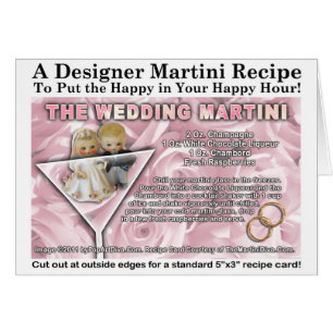 Carte de recette de Martini de mariage