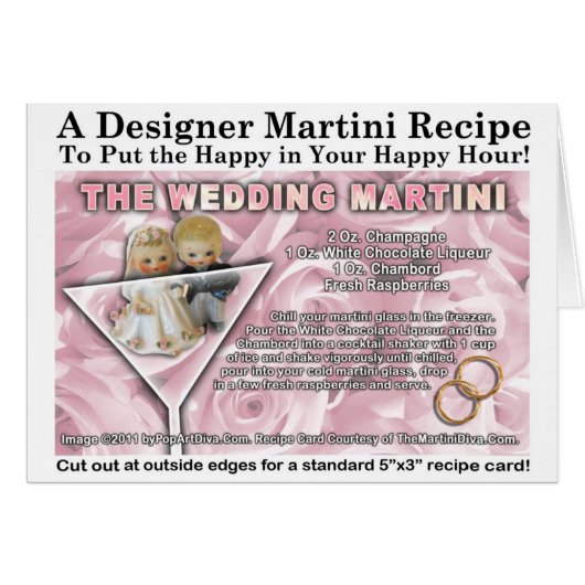 Carte de recette de Martini de mariage (Devant horizontal)