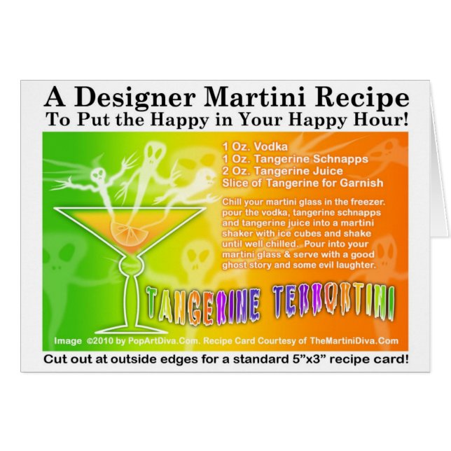 Carte de recette de Martini d'Halloween Tangerine  (Devant horizontal)
