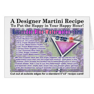 Carte de recette de Martini Lavande Bleu Pastèque