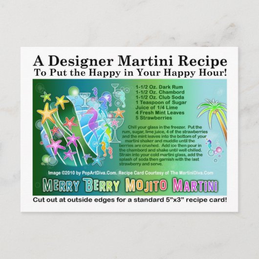 Carte de recette de Martini Mojito Tropical Merry (Devant)