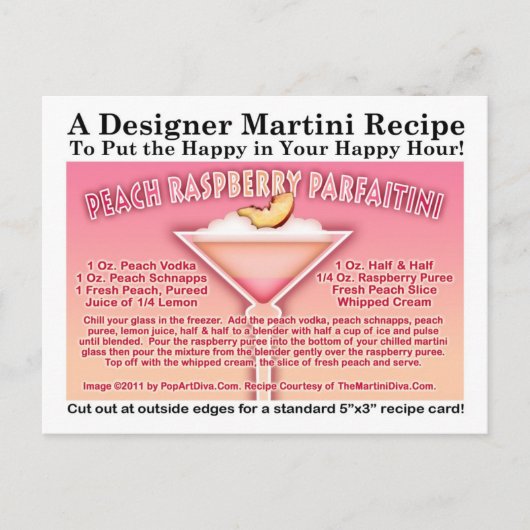 Carte de recette de Martini Parfait aux Pêches et  (Devant)