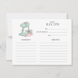 Carte de recette de mélangeur à gâteau Rétro Aquar