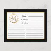 Carte de recette de monogramme botanique de feuill (Devant)