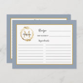 Carte de recette de monogramme de feuillage doré b (Devant / Derrière)