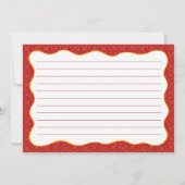 Carte de recette de Motif de pâtes rouge main tiré (Dos)