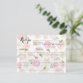 Carte de recette de motifs de pivoines aquarelles (Debout devant)