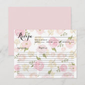 Carte de recette de motifs de pivoines aquarelles (Devant / Derrière)