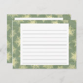 Carte de recette de Noël couvert de flocon de neig (Devant / Derrière)